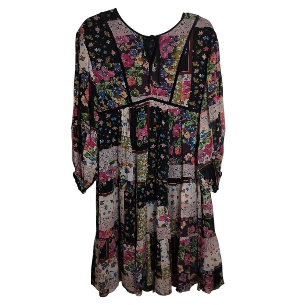 4644) Johnny Was Cruces Patchwork A Line Floral Midi Dress XS - Picture 2 of 11